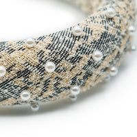 INTERWOVEN HEADBAND WITH MINI SPACED OUT PEARLS