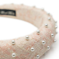 INTERWOVEN HEADBAND WITH MINI SPACED OUT PEARLS