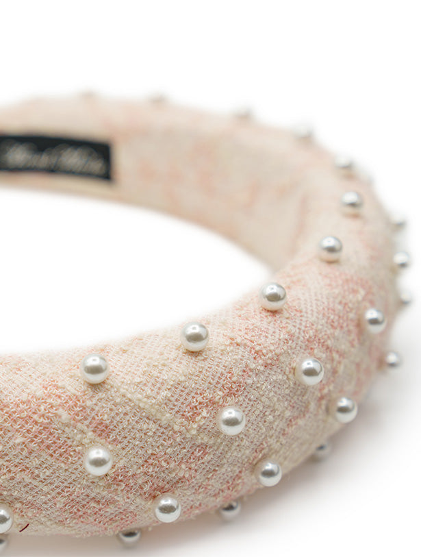 INTERWOVEN HEADBAND WITH MINI SPACED OUT PEARLS