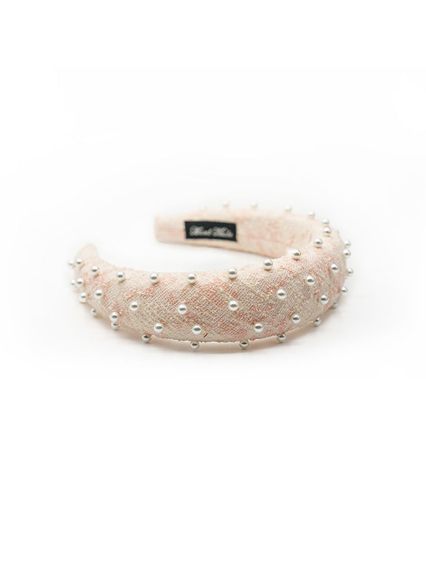 INTERWOVEN HEADBAND WITH MINI SPACED OUT PEARLS