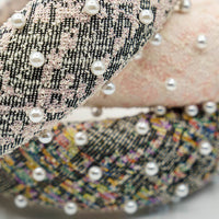 INTERWOVEN HEADBAND WITH MINI SPACED OUT PEARLS