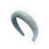 VELVETY SILVER STRIPED PADDED HEADBAND