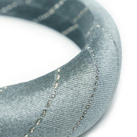 VELVETY SILVER STRIPED PADDED HEADBAND