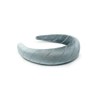 VELVETY SILVER STRIPED PADDED HEADBAND