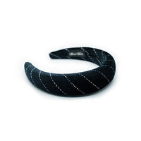 VELVETY SILVER STRIPED PADDED HEADBAND