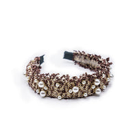 INTERWOVEN HEADBAND WITH BIG AND SMALL PEARLS