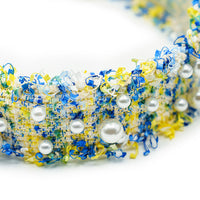 INTERWOVEN HEADBAND WITH BIG AND SMALL PEARLS