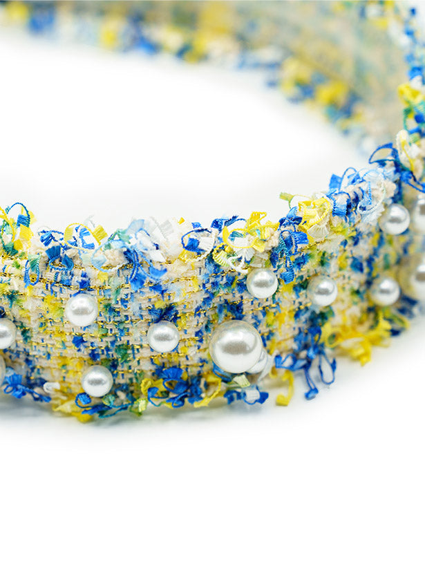 INTERWOVEN HEADBAND WITH BIG AND SMALL PEARLS