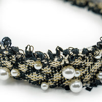 INTERWOVEN HEADBAND WITH BIG AND SMALL PEARLS