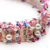 INTERWOVEN HEADBAND WITH BIG AND SMALL PEARLS