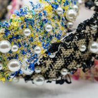 INTERWOVEN HEADBAND WITH BIG AND SMALL PEARLS