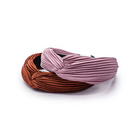 PLISSE SATIN KNOTTED HEADBAND
