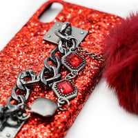 BLING, CHAIN, FUR AND RHINESTONE IPHONE CASE