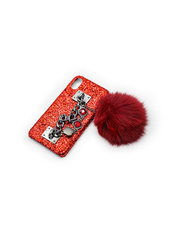 BLING, CHAIN, FUR AND RHINESTONE IPHONE CASE