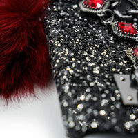 BLING, CHAIN, FUR AND RHINESTONE IPHONE CASE