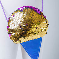 REVERSIBLE SEQUIN ICE CREAM CONE SHAPED MINI PURSE