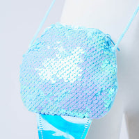 REVERSIBLE SEQUIN ICE CREAM CONE SHAPED MINI PURSE