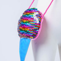 REVERSIBLE SEQUIN ICE CREAM CONE SHAPED MINI PURSE