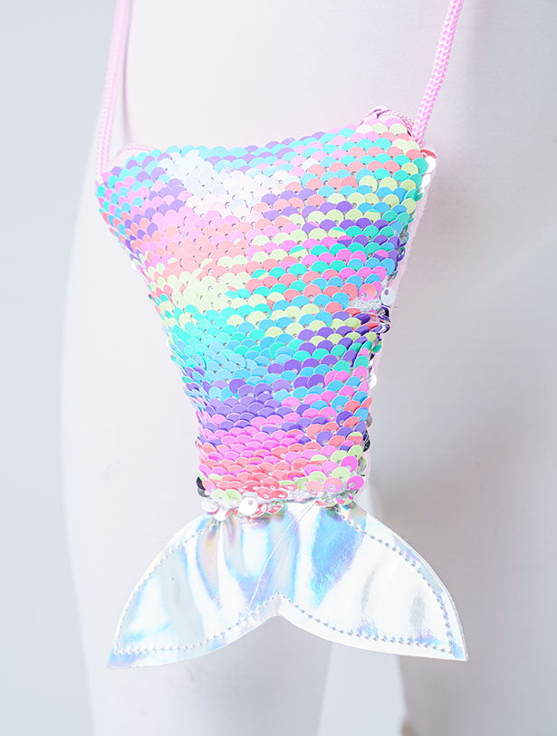 REVERSIBLE SEQUIN FISH TAIL MINI PURSE