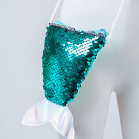 REVERSIBLE SEQUIN FISH TAIL MINI PURSE