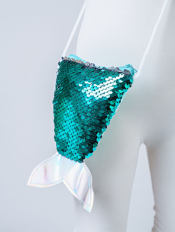 REVERSIBLE SEQUIN FISH TAIL MINI PURSE