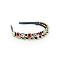 MULTI COLOR DOUBLE LAYER SLIM BAND HEAD BAND WITH RHINESTONES AND STONES